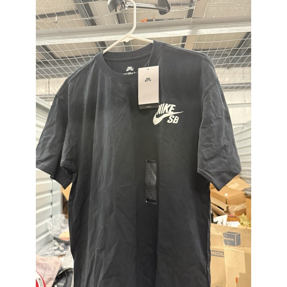 Nike SB Logo Skate T-Shirt - Black with White Logo - Size S NWT Deadstock